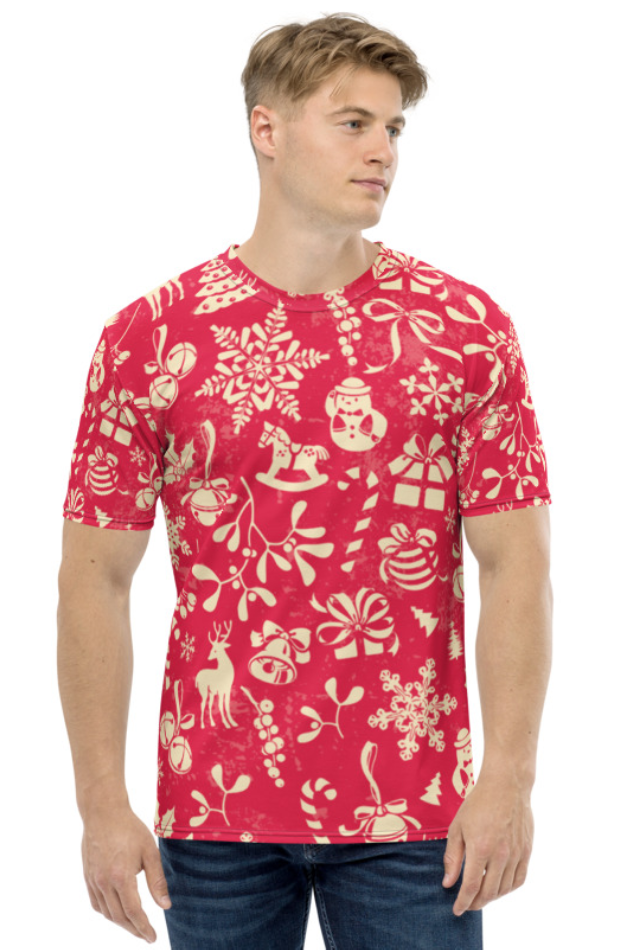 Christmas Red Theme (Christmas Edition) - Men's All Over Printed Half Sleeve T-Shirt