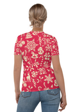 Load image into Gallery viewer, Christmas Red Theme (Christmas Edition) - Women&#39;s All Over Printed Half Sleeve T-Shirt
