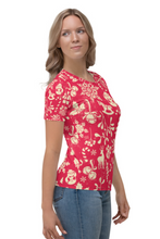 Load image into Gallery viewer, Christmas Red Theme (Christmas Edition) - Women&#39;s All Over Printed Half Sleeve T-Shirt
