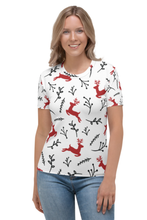 Load image into Gallery viewer, Christmas Reindeer Pattern (Christmas Edition) - Women&#39;s All Over Printed Half Sleeve T-Shirt
