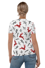 Load image into Gallery viewer, Christmas Reindeer Pattern (Christmas Edition) - Women&#39;s All Over Printed Half Sleeve T-Shirt
