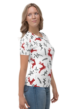 Load image into Gallery viewer, Christmas Reindeer Pattern (Christmas Edition) - Women&#39;s All Over Printed Half Sleeve T-Shirt
