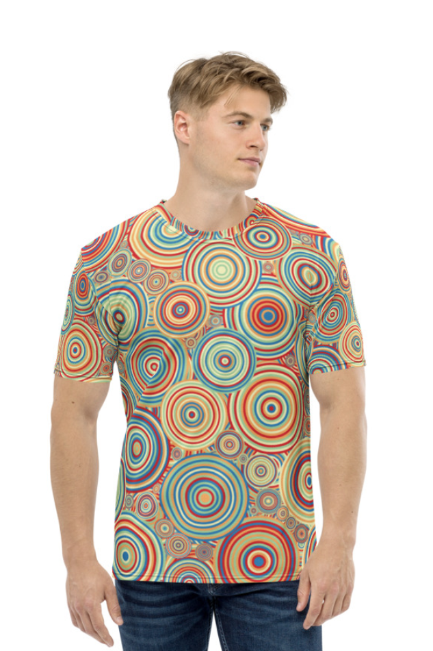 Circular Vibration Pattern - Men's All Over Printed Half Sleeve T-Shirt