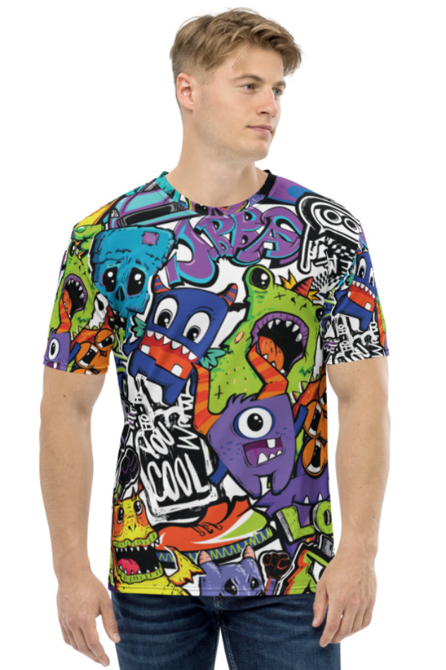 Coloured Cartoon Pattern - Men's All Over Printed Half Sleeve T-Shirt