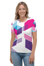 Load image into Gallery viewer, Coloured Cubes - Women&#39;s All Over Printed Half Sleeve T-Shirt
