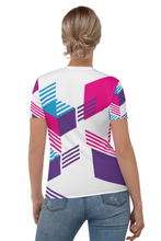 Load image into Gallery viewer, Coloured Cubes - Women&#39;s All Over Printed Half Sleeve T-Shirt
