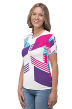 Load image into Gallery viewer, Coloured Cubes - Women&#39;s All Over Printed Half Sleeve T-Shirt
