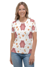 Load image into Gallery viewer, Curious Bear Pattern - Women&#39;s All Over Printed Half Sleeve T-Shirt
