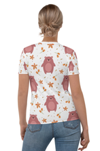 Load image into Gallery viewer, Curious Bear Pattern - Women&#39;s All Over Printed Half Sleeve T-Shirt
