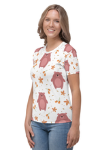 Load image into Gallery viewer, Curious Bear Pattern - Women&#39;s All Over Printed Half Sleeve T-Shirt
