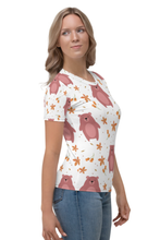 Load image into Gallery viewer, Curious Bear Pattern - Women&#39;s All Over Printed Half Sleeve T-Shirt
