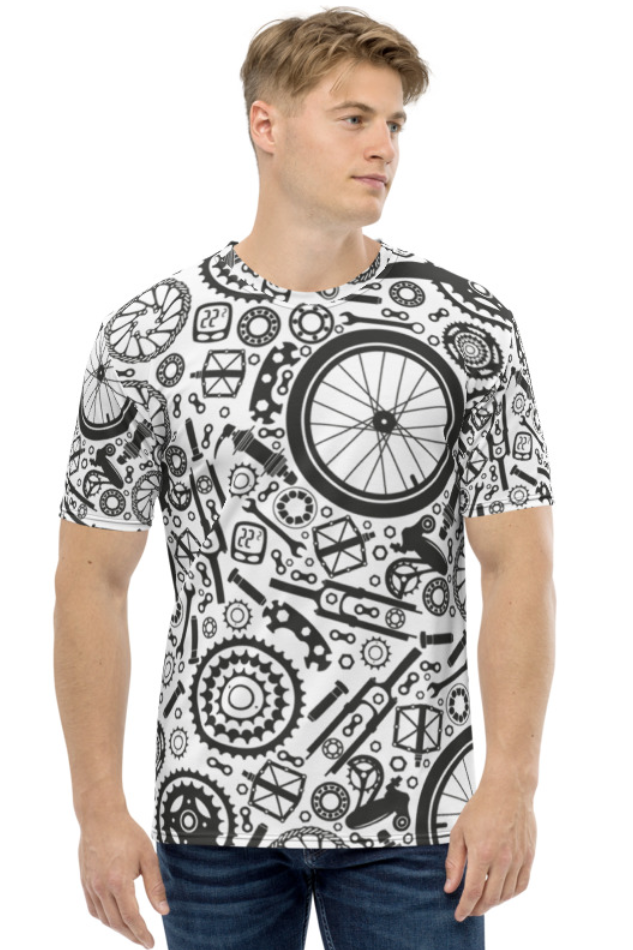 Cycle Mechanical Doodle - Men's All Over Printed Half Sleeve T-Shirt