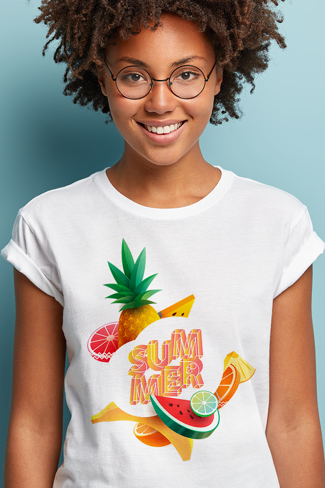 Sliced Fruit Summer - Women's Round Neck Half Sleeve T-Shirt