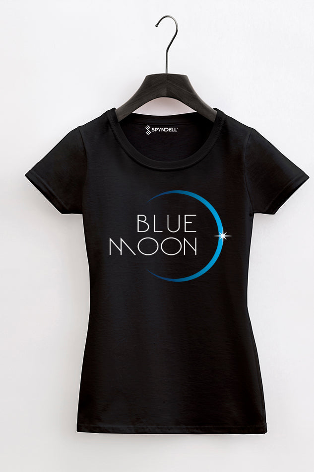 Elegant Blue Moon - Kid's Round Neck Half Sleeve T-Shirt (Girl)