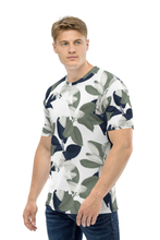 Load image into Gallery viewer, Ficus Elastica Blue Green and White - Men&#39;s All Over Printed Half Sleeve T-Shirt
