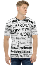 Load image into Gallery viewer, Fitness Typo - Men&#39;s All Over Printed Half Sleeve T-Shirt
