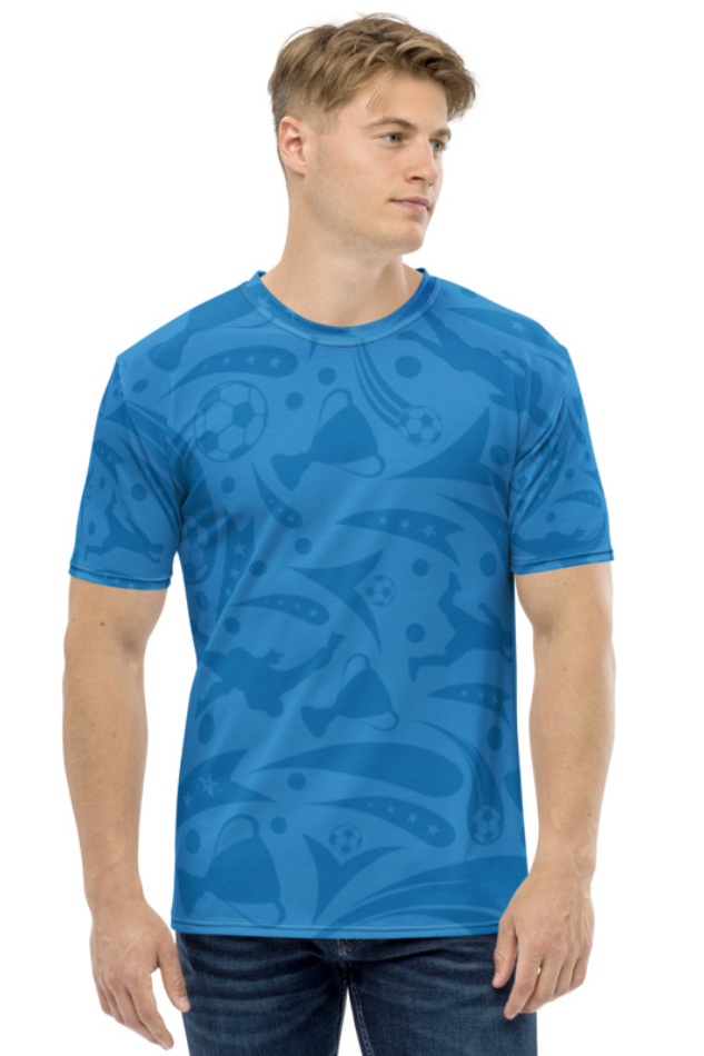 Football World Cup Pattern - Men's All Over Printed Half Sleeve T-Shirt