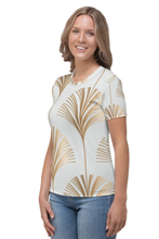 Load image into Gallery viewer, Golden V Pattern - Women&#39;s All Over Printed Half Sleeve T-Shirt
