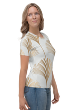 Load image into Gallery viewer, Golden V Pattern - Women&#39;s All Over Printed Half Sleeve T-Shirt
