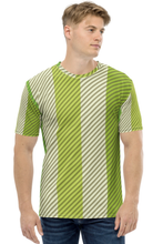 Load image into Gallery viewer, Green On White Pattern - Men&#39;s All Over Printed Half Sleeve T-Shirt
