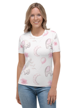 Load image into Gallery viewer, Happy Moon and Elephant Print - Women&#39;s All Over Printed Half Sleeve T-Shirt
