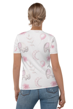 Load image into Gallery viewer, Happy Moon and Elephant Print - Women&#39;s All Over Printed Half Sleeve T-Shirt
