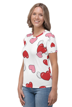 Load image into Gallery viewer, Heart and Wings - Women&#39;s All Over Printed Half Sleeve T-Shirt
