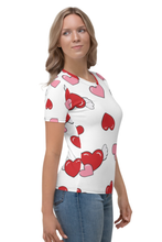 Load image into Gallery viewer, Heart and Wings - Women&#39;s All Over Printed Half Sleeve T-Shirt
