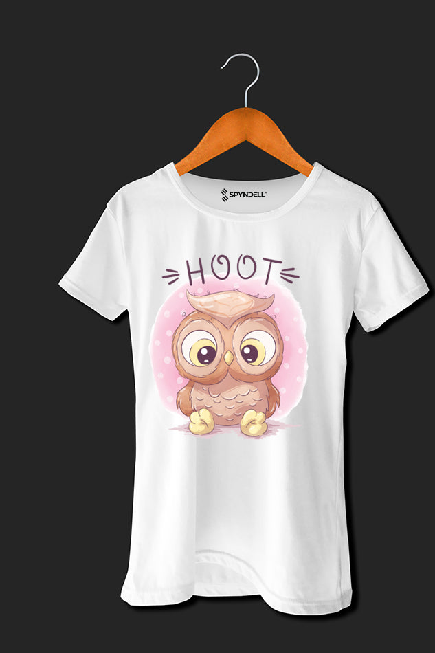 Hoot Owl - Kid's Round Neck Half Sleeve T-Shirt (Girl)