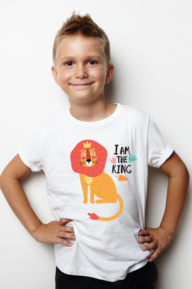 I Am the King - Kid's Round Neck Half Sleeve T-Shirt