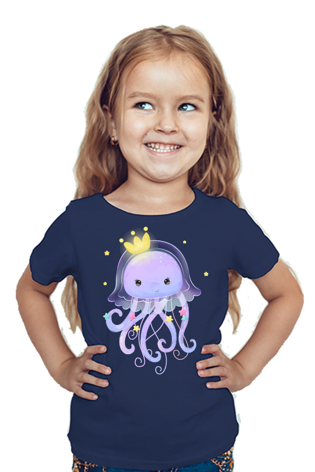 Jellyfish Queen - Kid's Round Neck Half Sleeve T-Shirt (Girl)