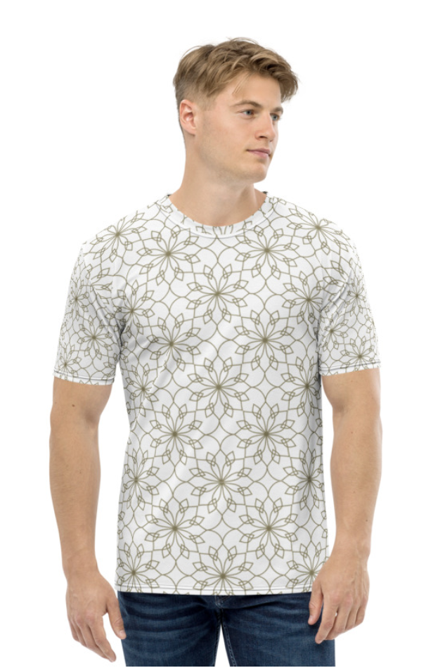 Lacy Floral Print - Men's All Over Printed Half Sleeve T-Shirt