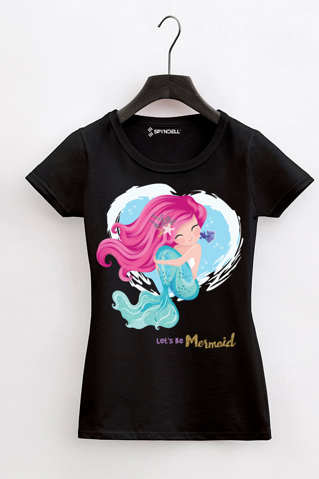 Let Be Mermaid - Kid's Round Neck Half Sleeve T-Shirt (Girl)