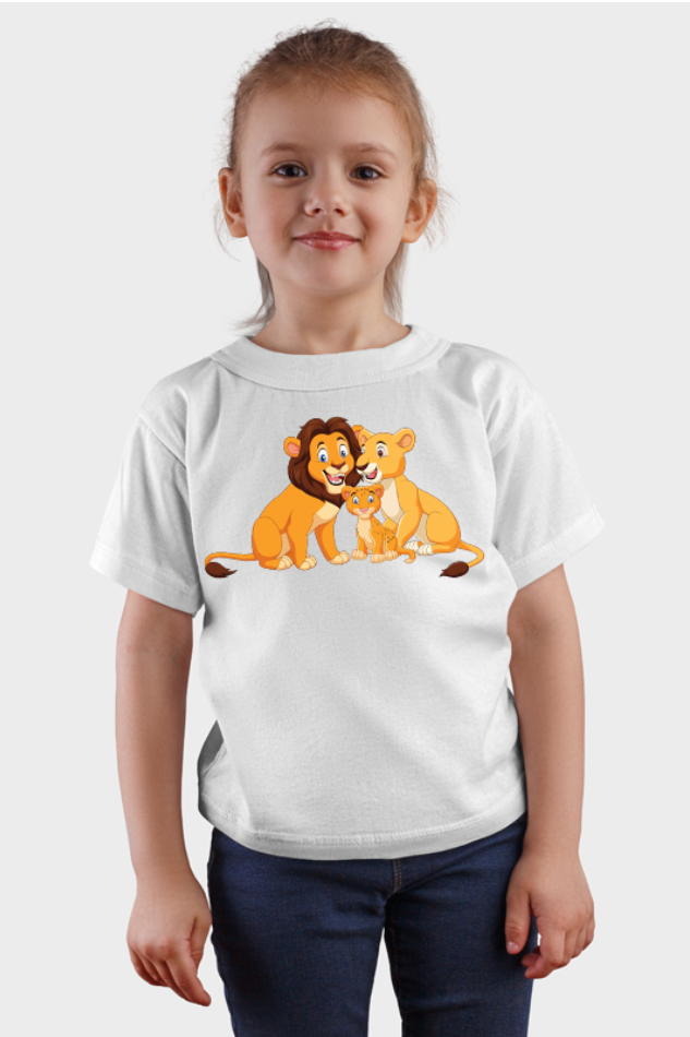Pride of Lion - Kid's Round Neck Half Sleeve T-Shirt