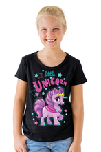 Load image into Gallery viewer, Little Purple Unicorn - Kid's Round Neck Half Sleeve T-Shirt
