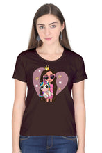Load image into Gallery viewer, Lovely Girl With Baby Unicorn - Women&#39;s Round Neck Half Sleeve T-Shirt
