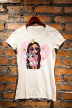 Load image into Gallery viewer, Lovely Girl With Baby Unicorn - Women&#39;s Round Neck Half Sleeve T-Shirt
