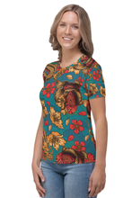 Load image into Gallery viewer, Mythical Dragon and Fish - Women&#39;s All Over Printed Half Sleeve T-Shirt
