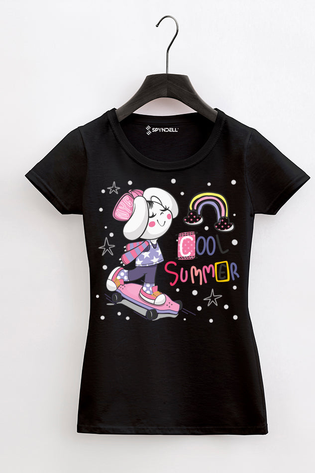 NYC Cool Summer - Kid's Round Neck Half Sleeve T-Shirt (Girl)