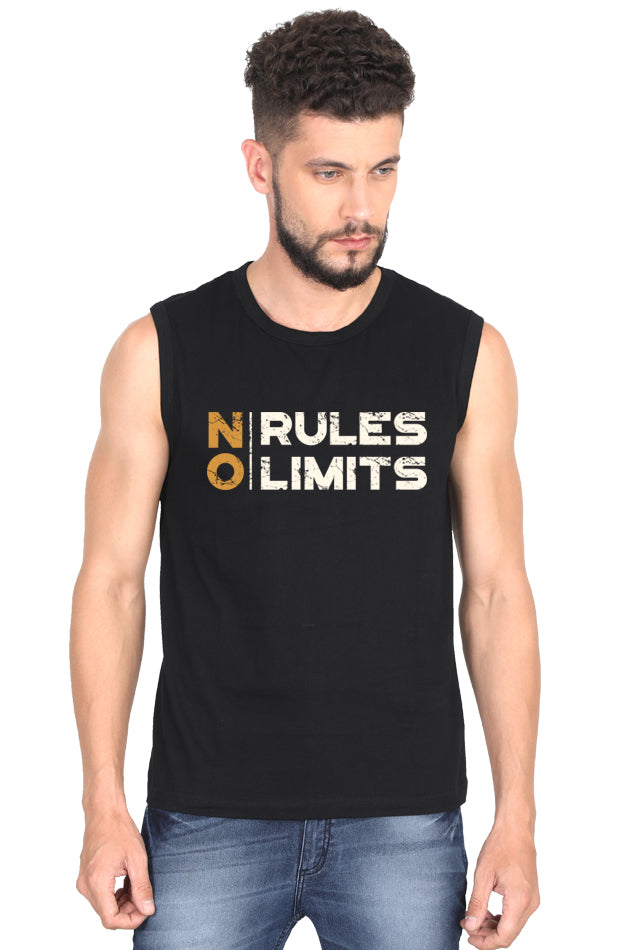 No Rules No Limits - Men's Round Neck Sleeveless T-Shirt