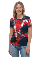 Load image into Gallery viewer, Noise on Red - Women&#39;s All Over Printed Half Sleeve T-Shirt
