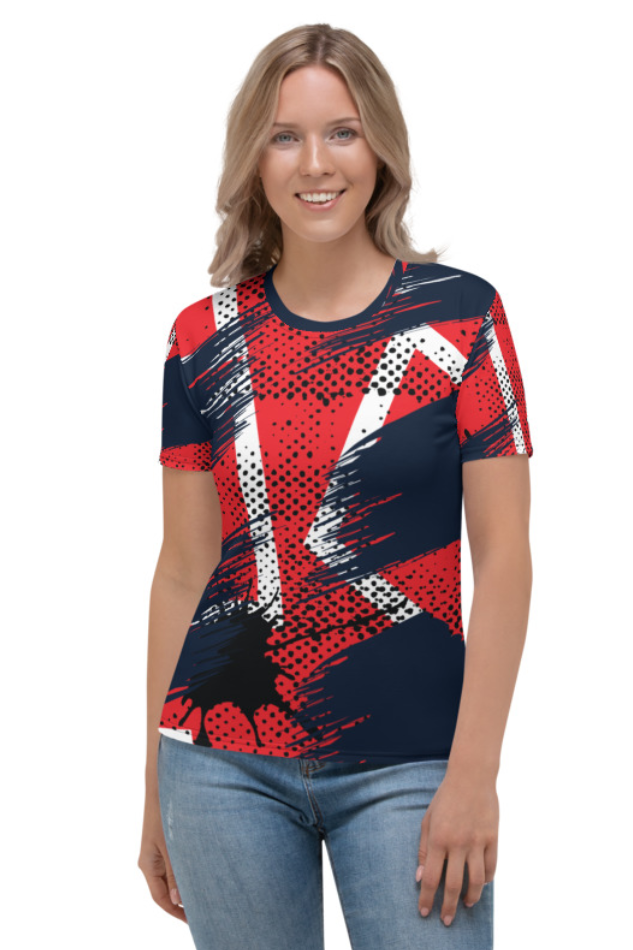 Noise on Red - Women's All Over Printed Half Sleeve T-Shirt