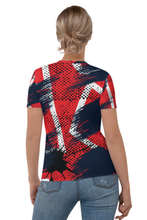 Load image into Gallery viewer, Noise on Red - Women&#39;s All Over Printed Half Sleeve T-Shirt
