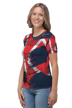 Load image into Gallery viewer, Noise on Red - Women&#39;s All Over Printed Half Sleeve T-Shirt
