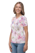 Load image into Gallery viewer, Painted Coloured Flowers - Women&#39;s All Over Printed Half Sleeve T-Shirt
