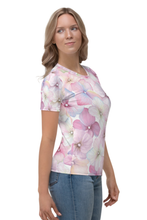 Load image into Gallery viewer, Painted Coloured Flowers - Women&#39;s All Over Printed Half Sleeve T-Shirt
