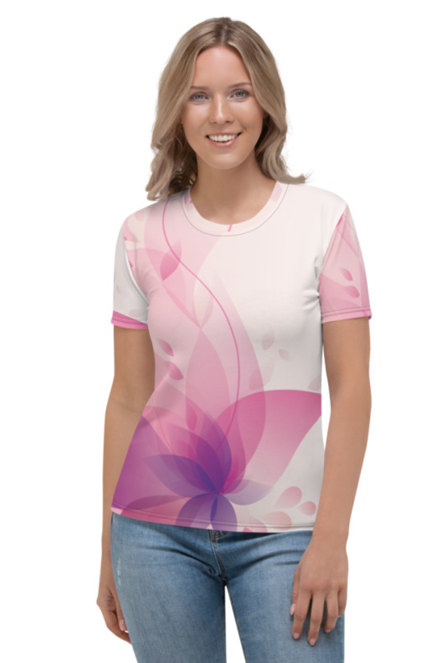 Peaceful Flowers - Women's All Over Printed Half Sleeve T-Shirt