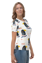 Load image into Gallery viewer, Penguin Surfer - Women&#39;s All Over Printed Half Sleeve T-Shirt
