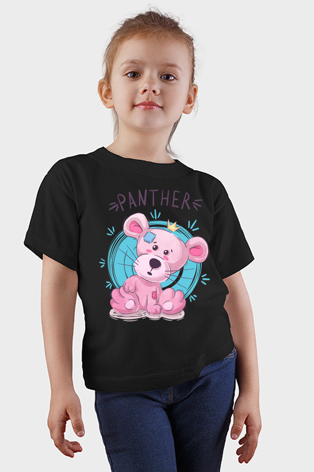 Pink Panther - Kid's Round Neck Half Sleeve T-Shirt (Girl)