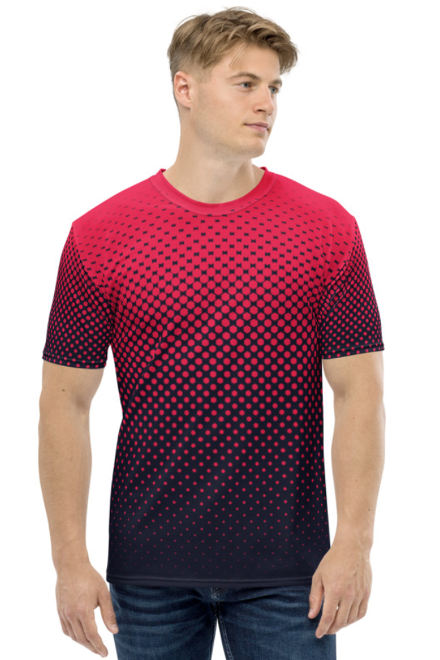 Pixel Transition of Red - Men's All Over Printed Half Sleeve T-Shirt